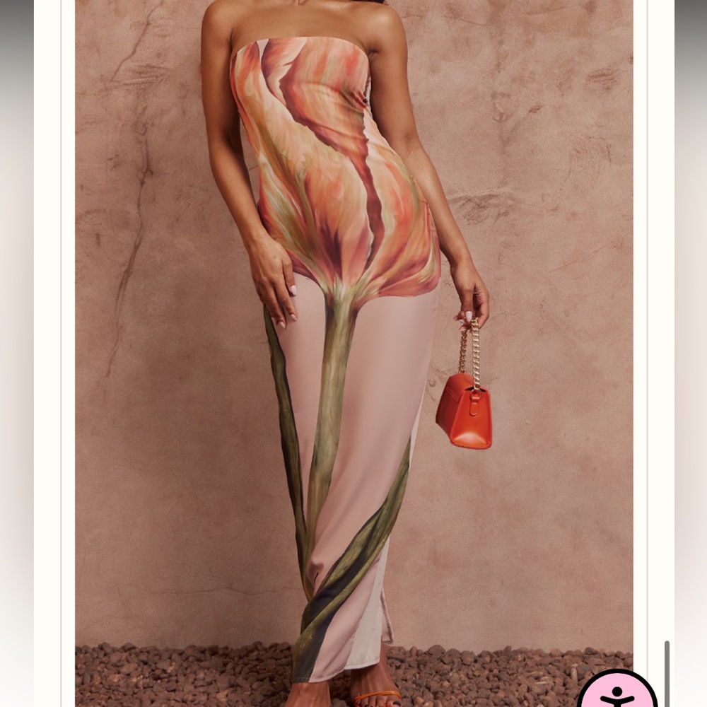 Floral Strapless Maxi Dress